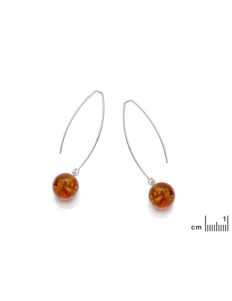 La Maison De L'ambre Boucle D'oreille Argent Ambre