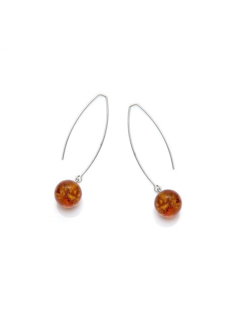 la maison de l'ambre Boucle d'oreille argent Ambre