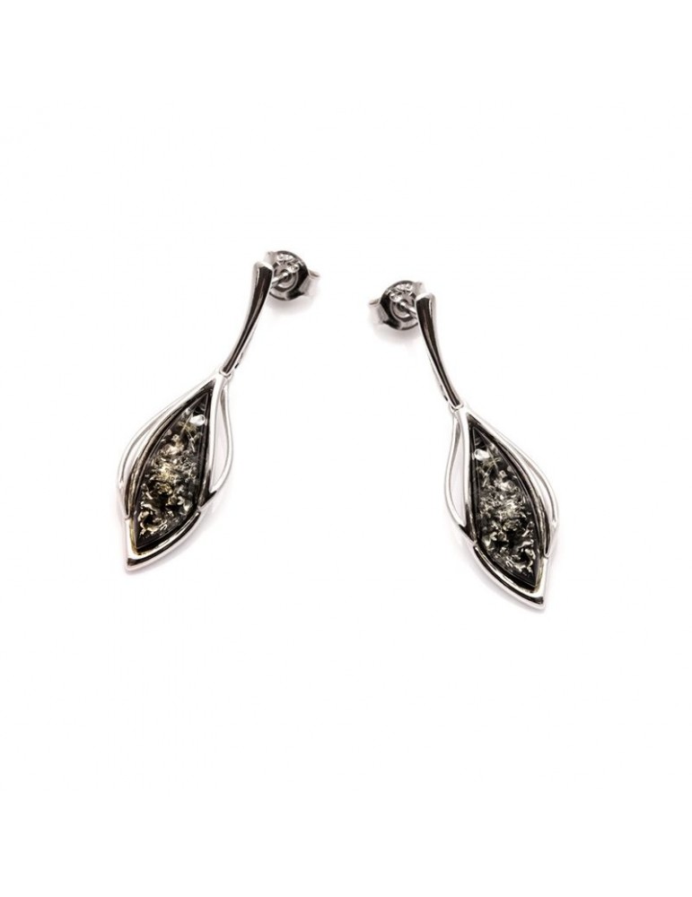 la maison de l'ambre Boucle d'oreille argent Ambre