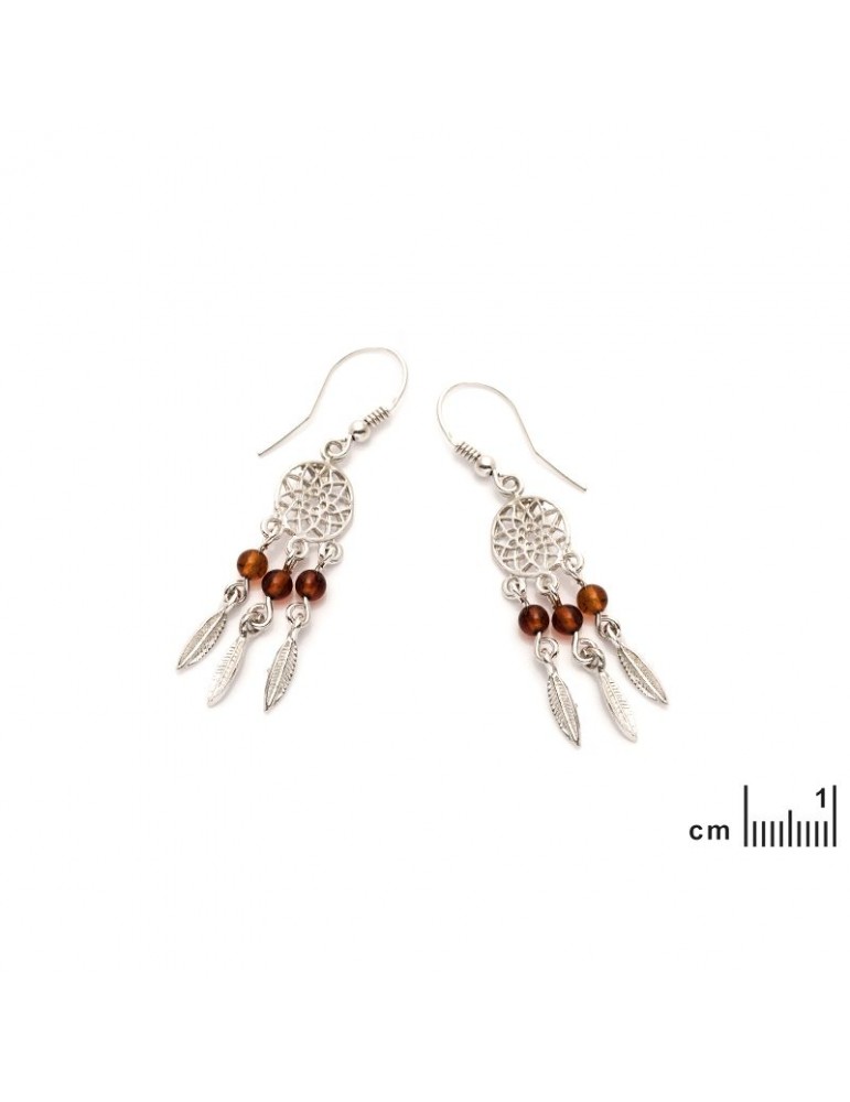 La Maison De L'ambre Boucle D'oreille Argent Ambre