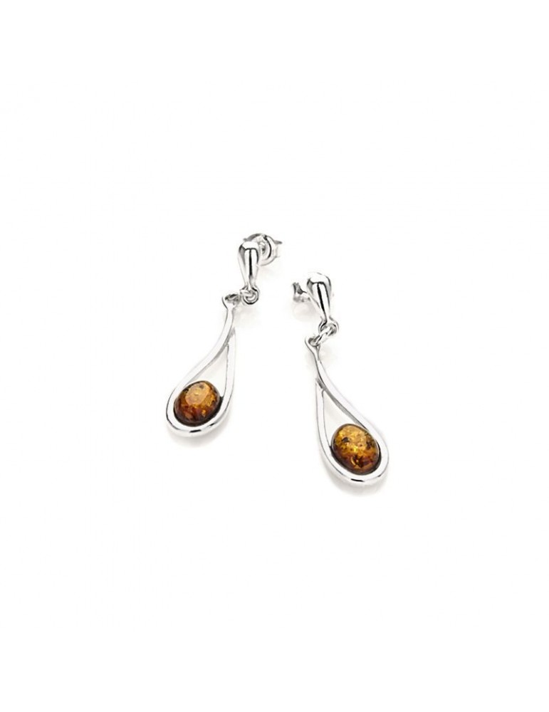 la maison de l'ambre Boucle d'oreille argent Ambre