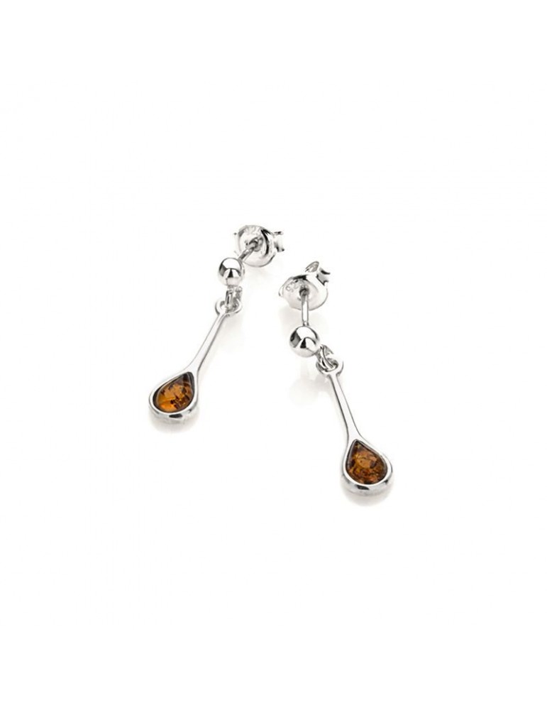 la maison de l'ambre Boucle d'oreille argent Ambre