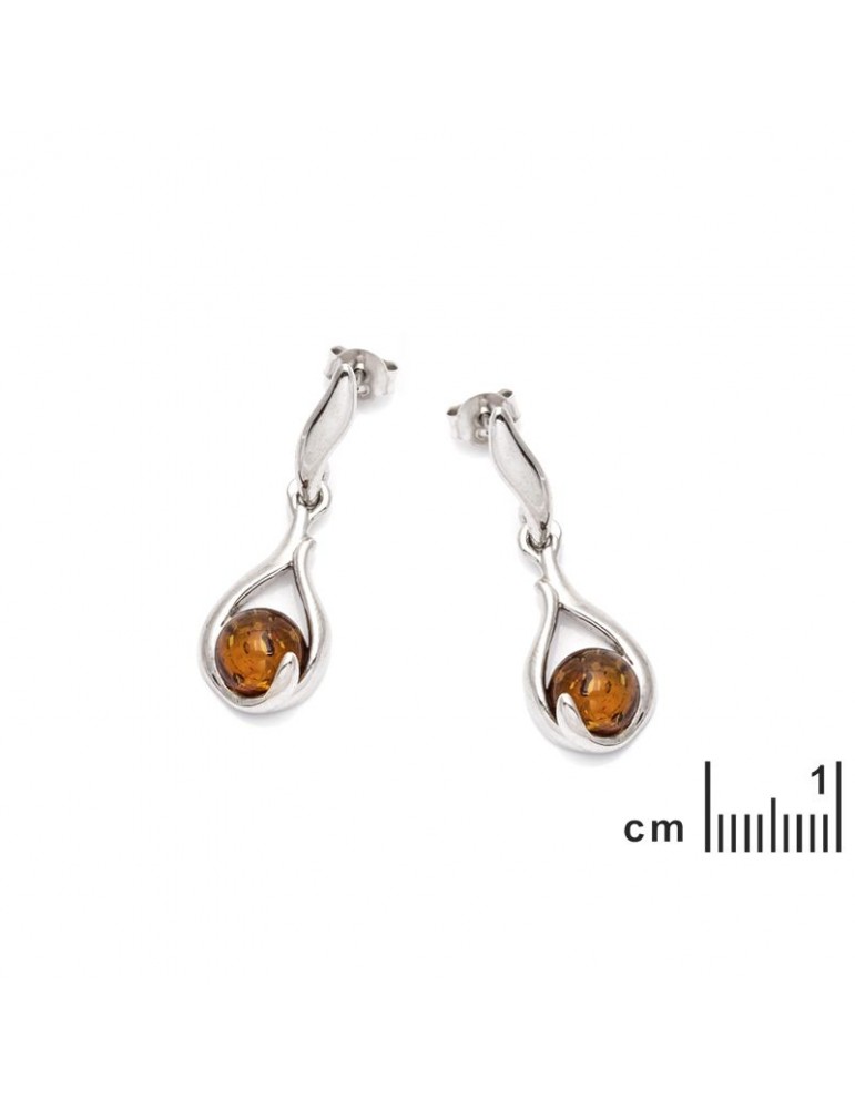 La Maison De L'ambre Boucle D'oreille Argent Ambre