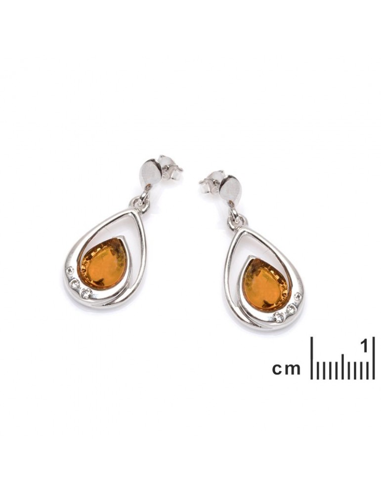 La Maison De L'ambre Boucle D'oreille Argent Ambre