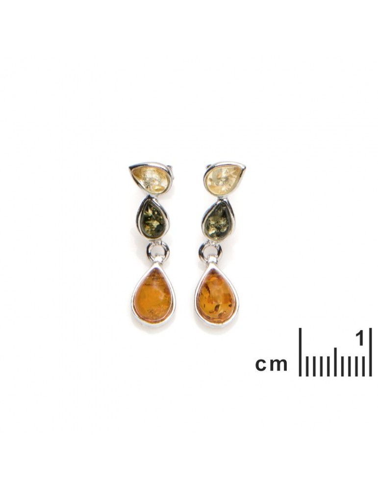 La Maison De L'ambre Boucle D'oreille Argent Ambre