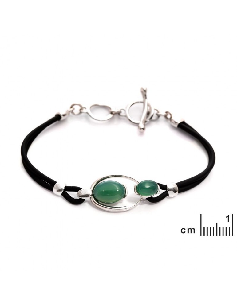 La Maison De L'ambre Bracelet Argent Agate Verte