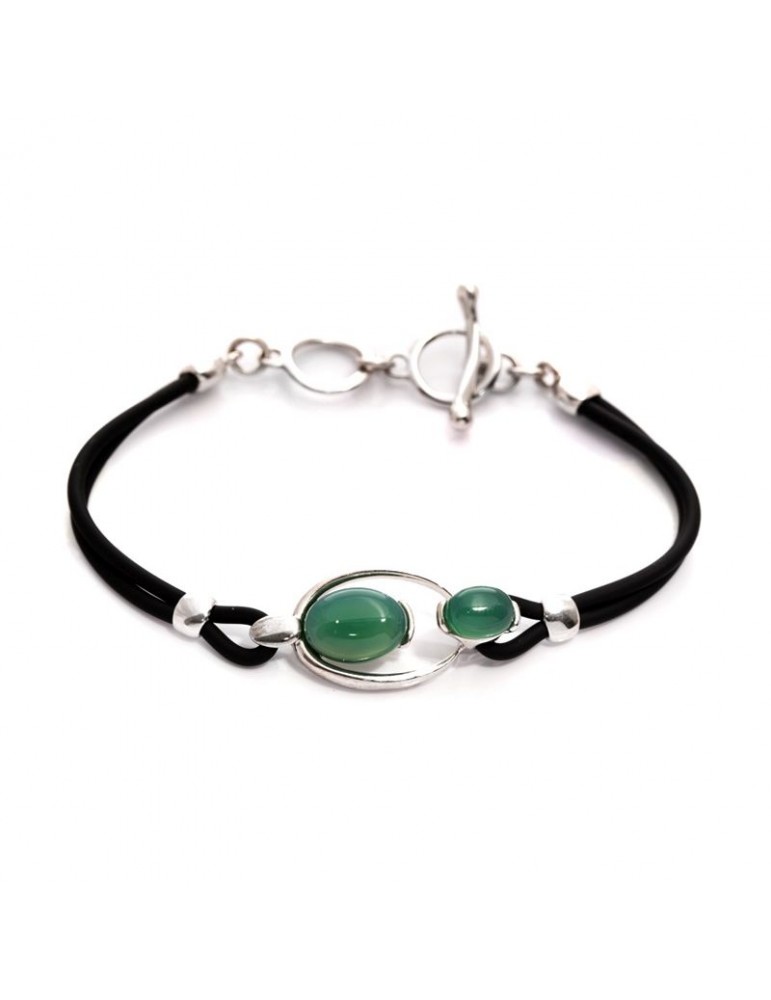 la maison de l'ambre Bracelet argent Agate Verte