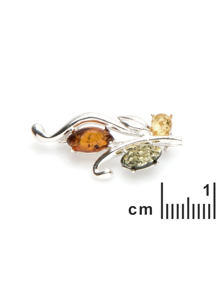 La Maison De L'ambre Broche Argent Ambre