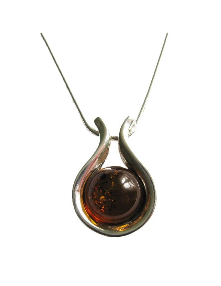 la maison de l'ambre Collier argent Ambre 42+3cm