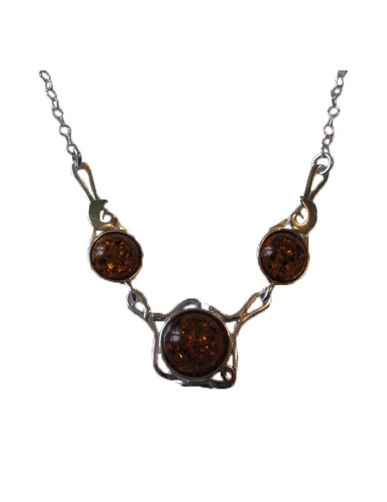 la maison de l'ambre Collier argent Ambre 42+3cm