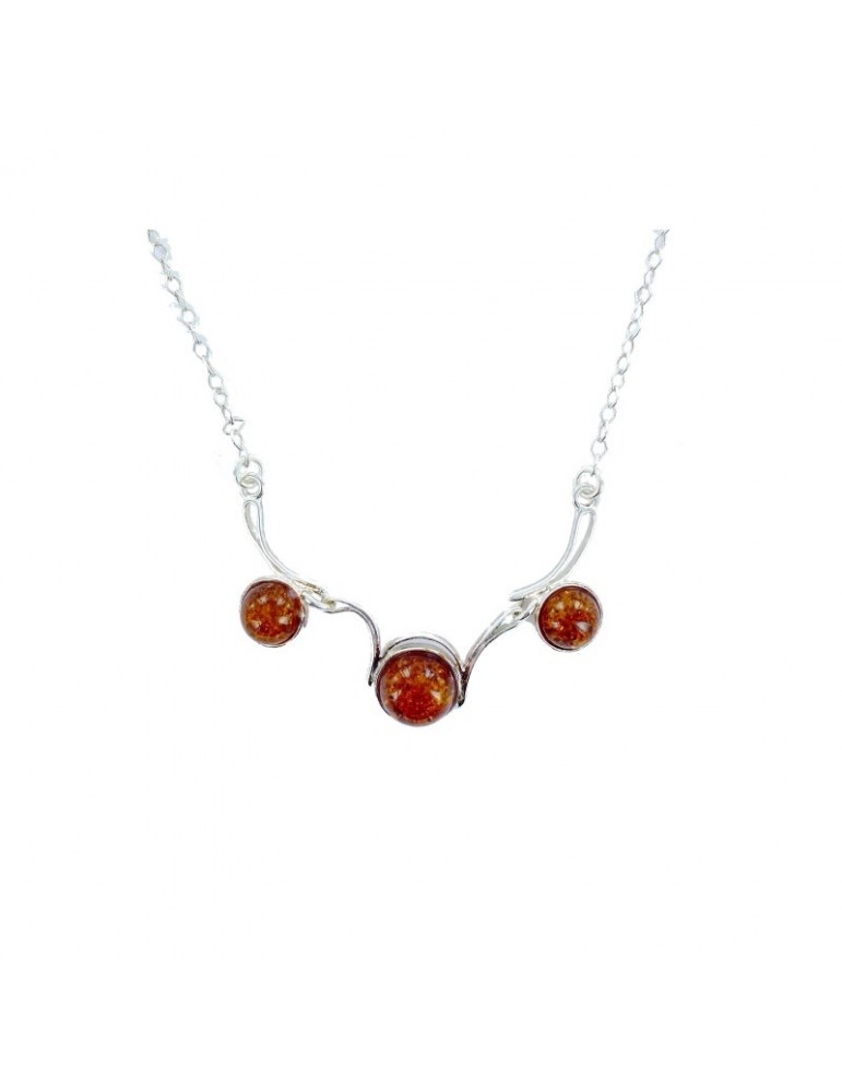 la maison de l'ambre Collier argent Ambre 42+3cm