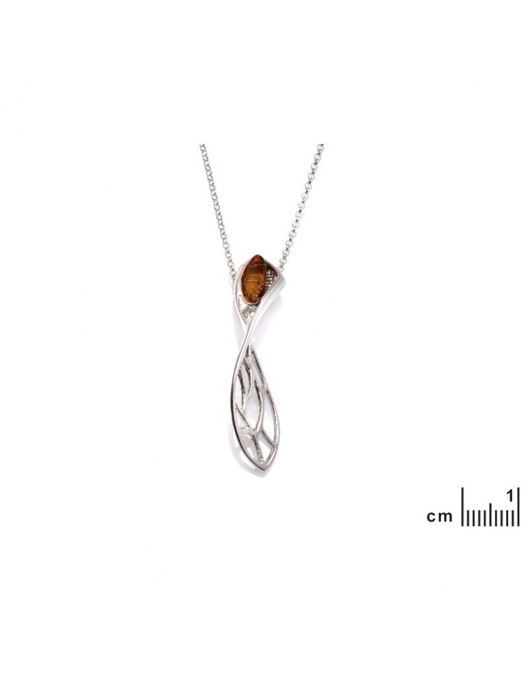 La Maison De L'ambre Collier Argent Ambre 42+3cm