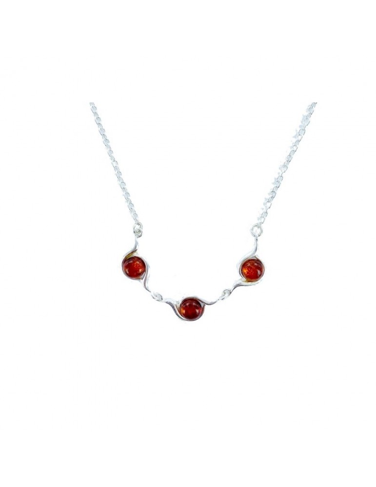 la maison de l'ambre Collier argent Ambre 42+3cm