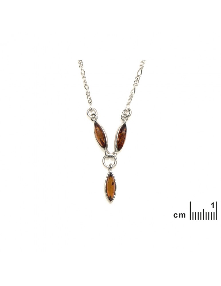 La Maison De L'ambre Collier Argent Ambre 42+3cm