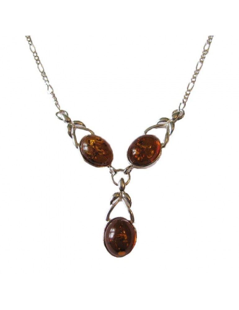 la maison de l'ambre Collier argent Ambre 42+3cm
