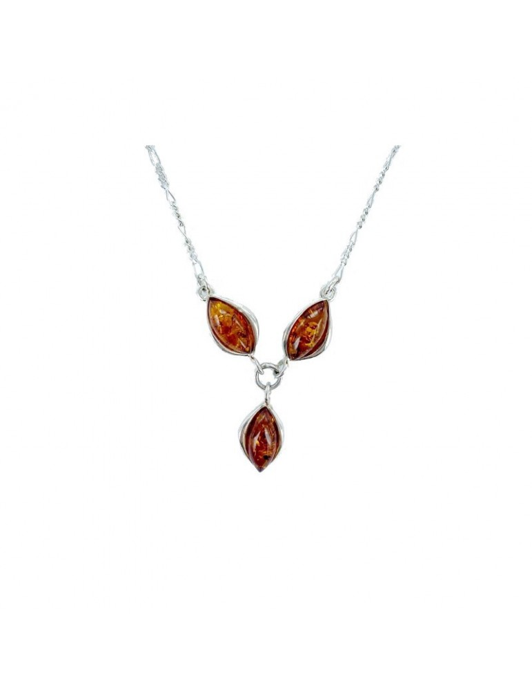 la maison de l'ambre Collier argent Ambre 42+3cm