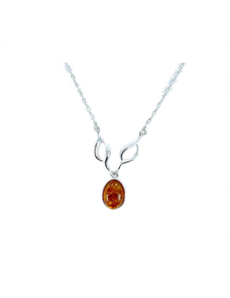 la maison de l'ambre Collier argent Ambre 42+3cm