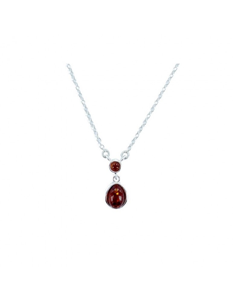 la maison de l'ambre Collier argent Ambre 42+3cm