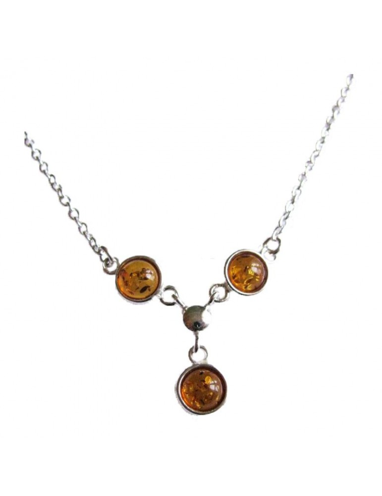 la maison de l'ambre Collier argent Ambre 42+3cm