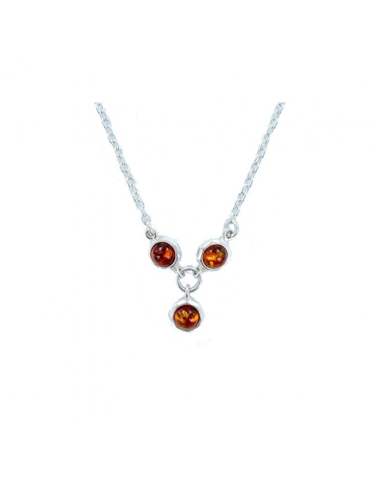 la maison de l'ambre Collier argent Ambre 42+3cm