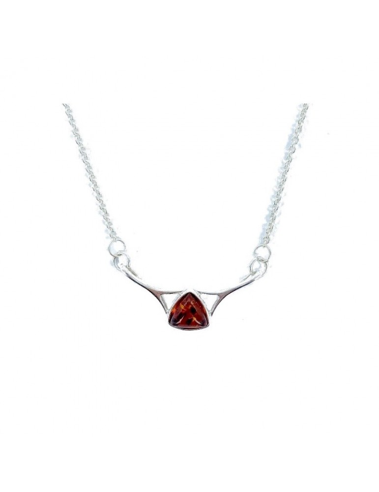 la maison de l'ambre Collier argent Ambre 42+3cm