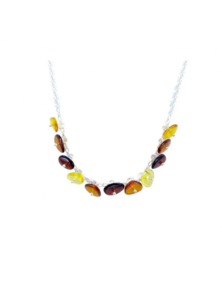 la maison de l'ambre Collier argent Ambre 42+4cm