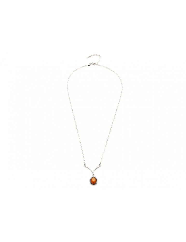 La Maison De L'ambre Collier Argent Ambre 42+4cm