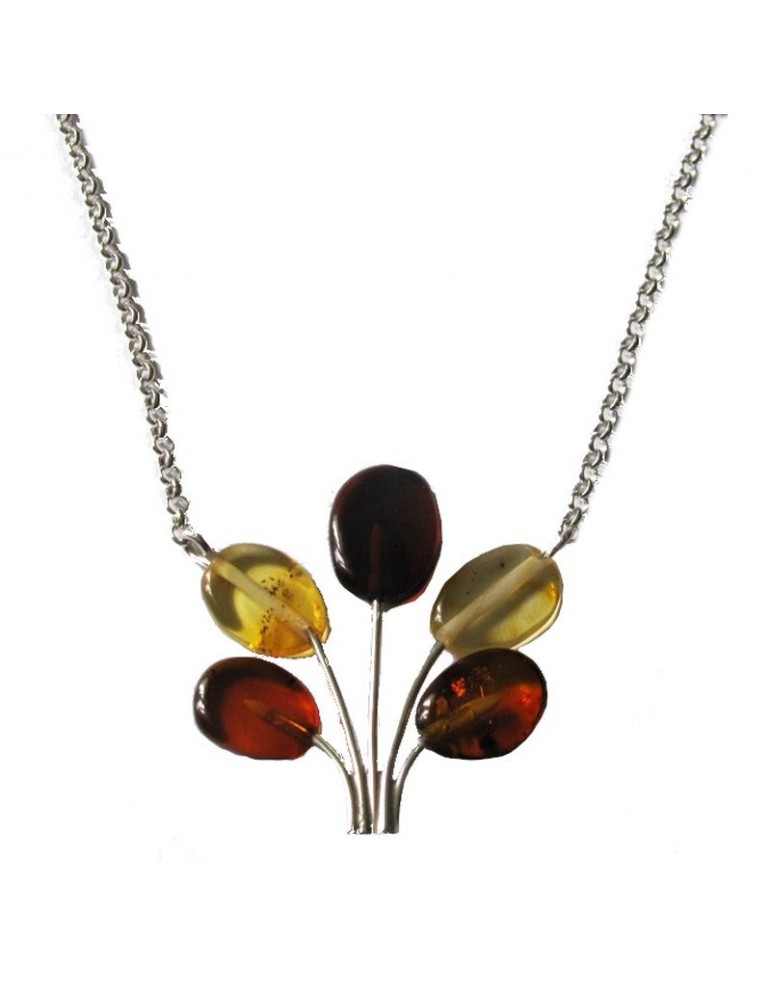la maison de l'ambre Collier argent Ambre 42+4cm