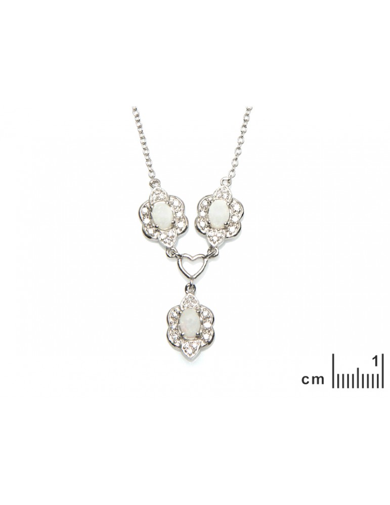 La Maison De L'ambre Collier Argent Opale 42+3cm