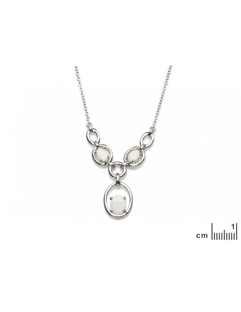 La Maison De L'ambre Collier Argent Opale 42+3cm