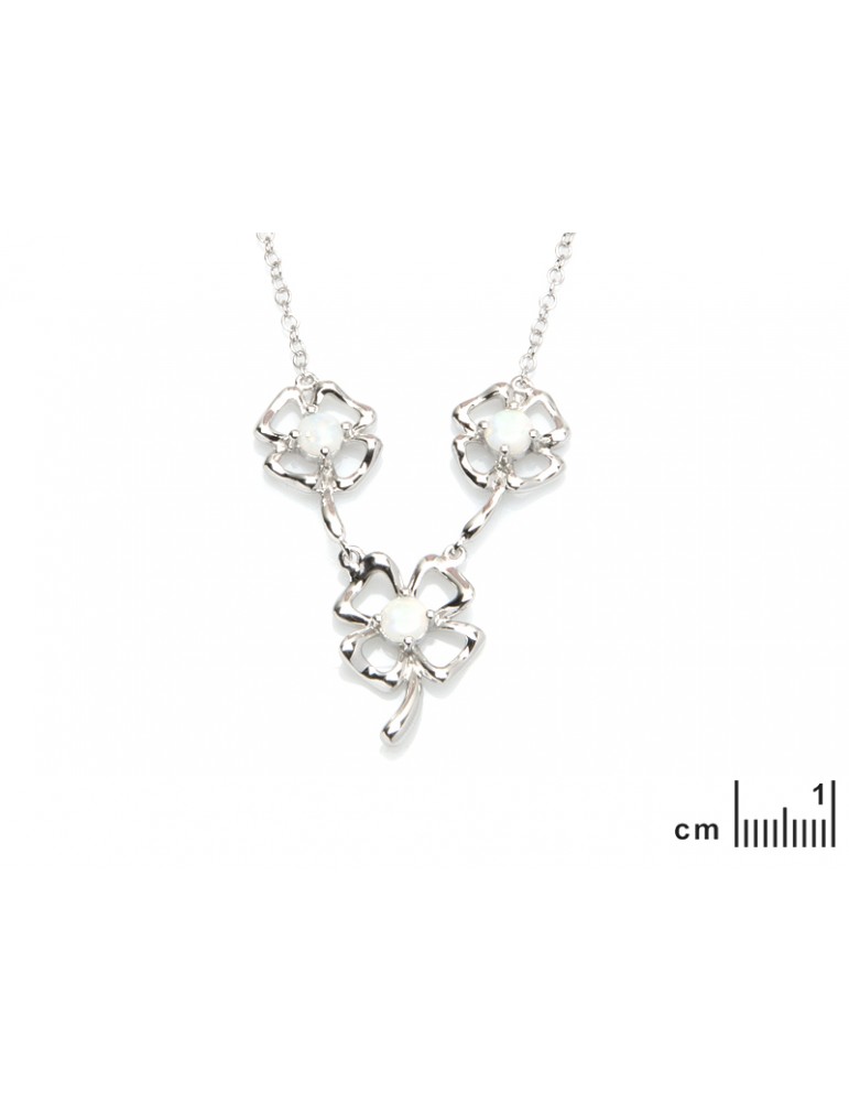 La Maison De L'ambre Collier Argent Opale 42+3cm