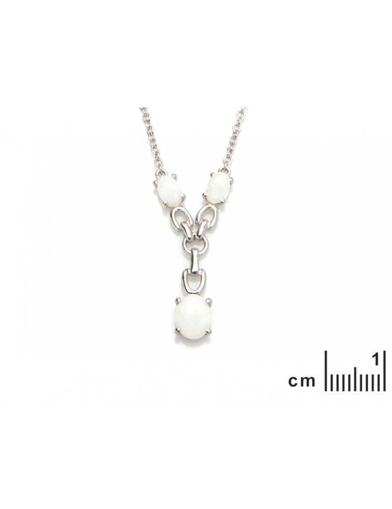 La Maison De L'ambre Collier Argent Opale 42+3cm