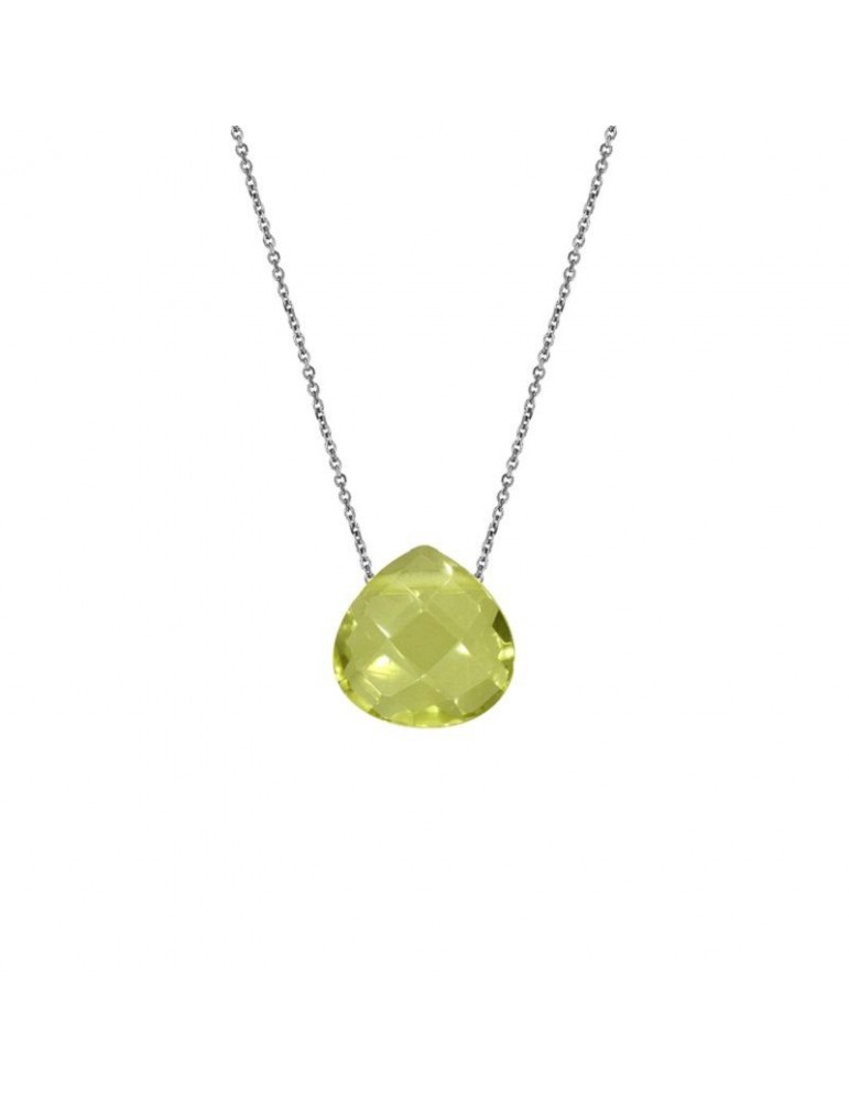 la maison de l'ambre Collier argent Quartz jaune