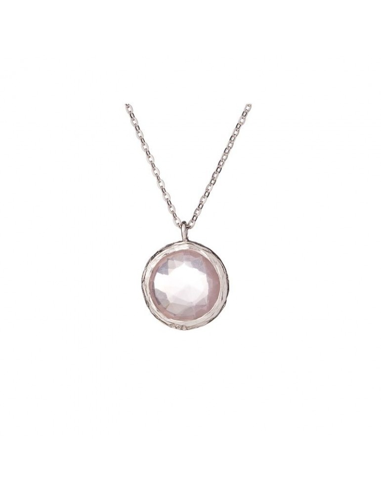 la maison de l'ambre COLLIER ARGENT QUARTZ ROSE
