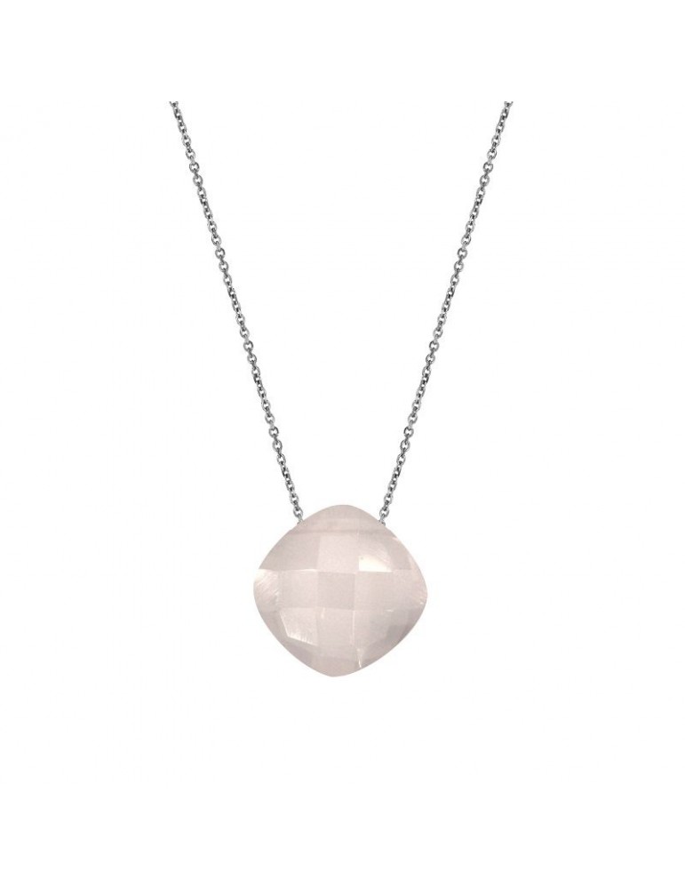 la maison de l'ambre Collier argent Quartz rose