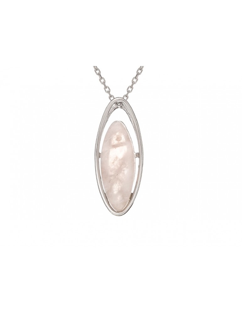 La Maison De L'ambre Pendentif Argent Quartz Rose