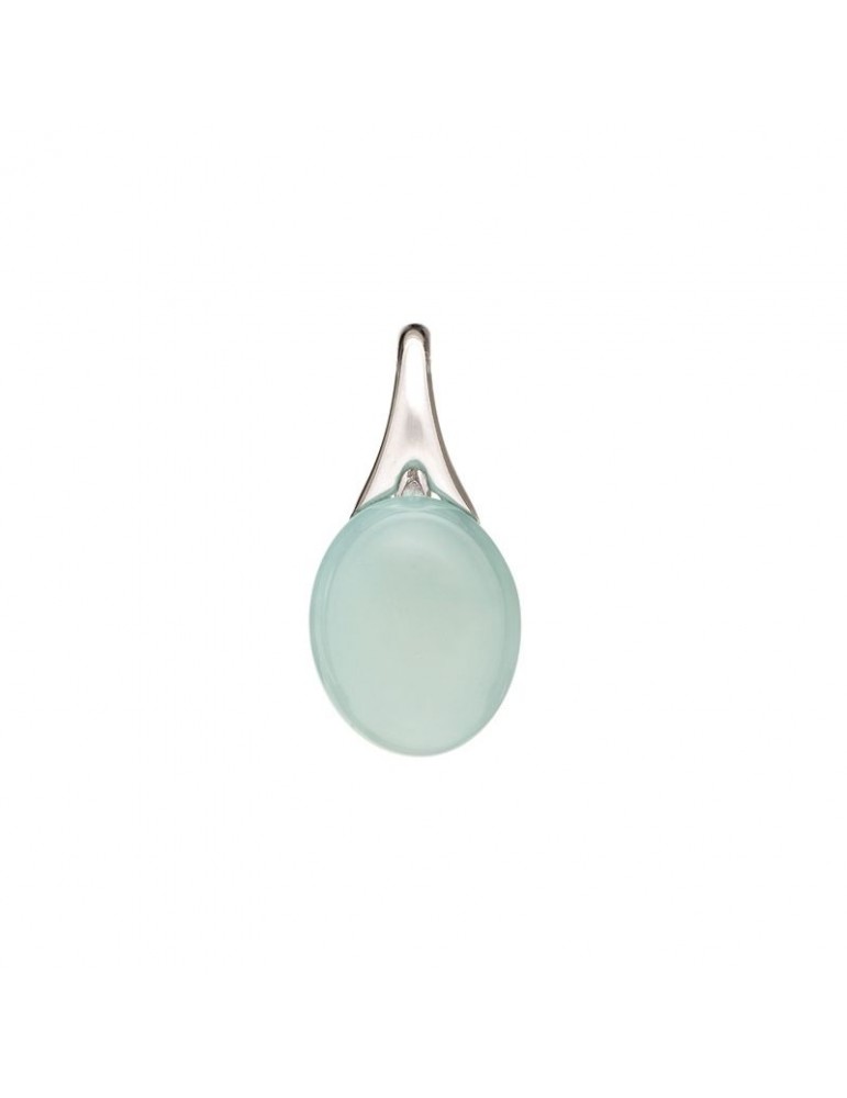 la maison de l'ambre PENDENTIF AGATE AQUA ARGENT RHODIE