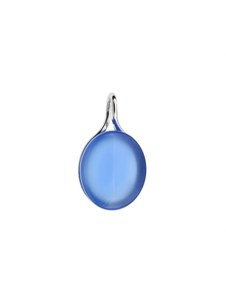 la maison de l'ambre PENDENTIF AGATE BLEUE ARGENT RHODIE