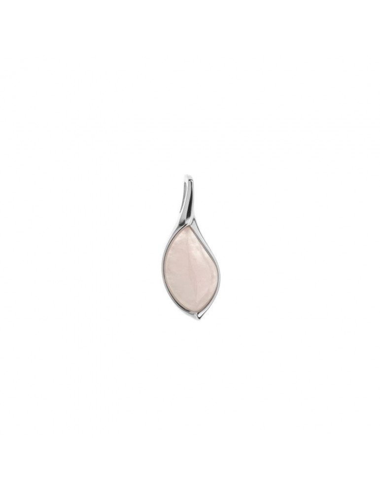 la maison de l'ambre PENDENTIF QUARTZ ROSE ARGENT RHODIE