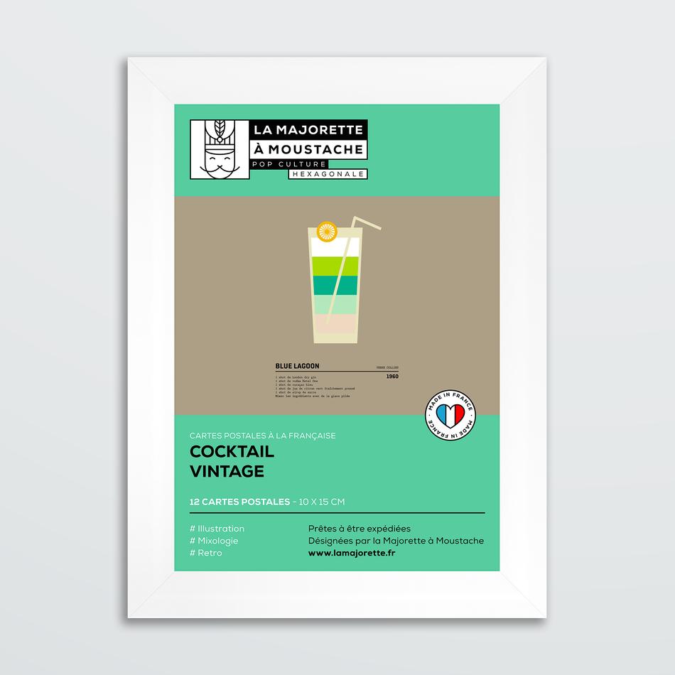 la maison de l'ambre Etui 12 cartes postales - Cocktails vintage