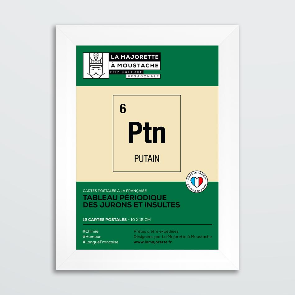 la maison de l'ambre Etui 12 cartes postales - Tableau périodique des jurons et insultes