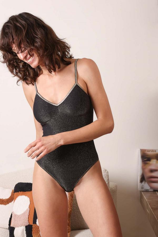 La Nouvelle Body Bretelles Mousses Amovibles Noir Lurex