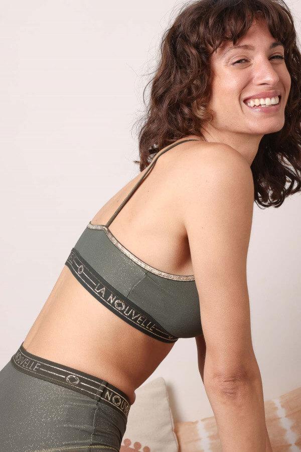 La Nouvelle Brassière Georgia Elastique Large Noir Lurex