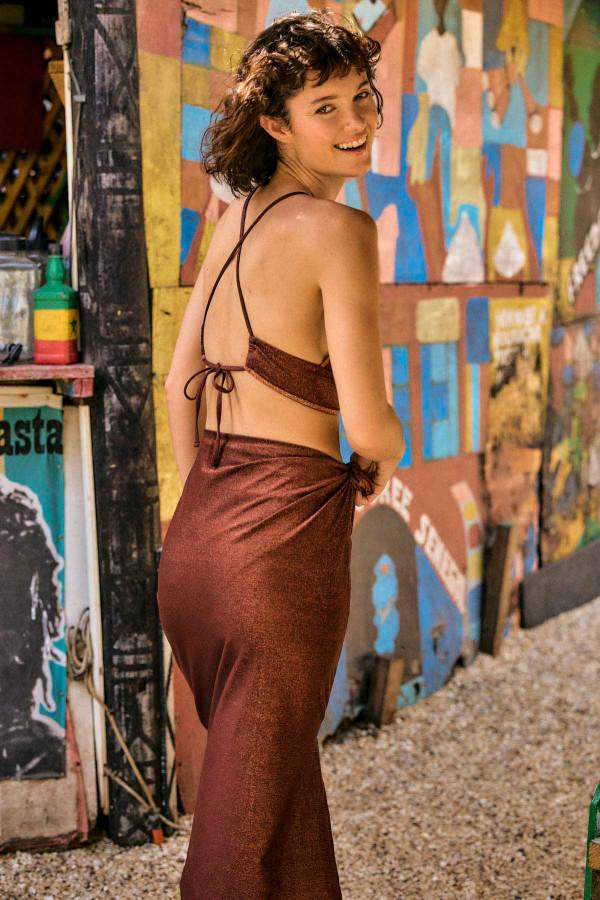 La Nouvelle Jupe Sarong Toffee Lurex