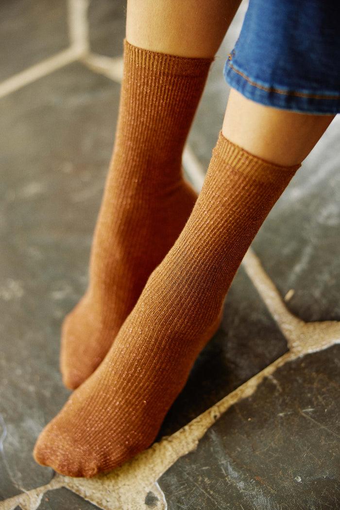 La Petite étoile Chaussettes Pailletées Sparkle - Bordeaux/Camel/Marine