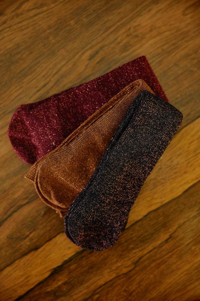 la petite étoile Chaussettes pailletées Sparkle - Bordeaux/Camel/Marine