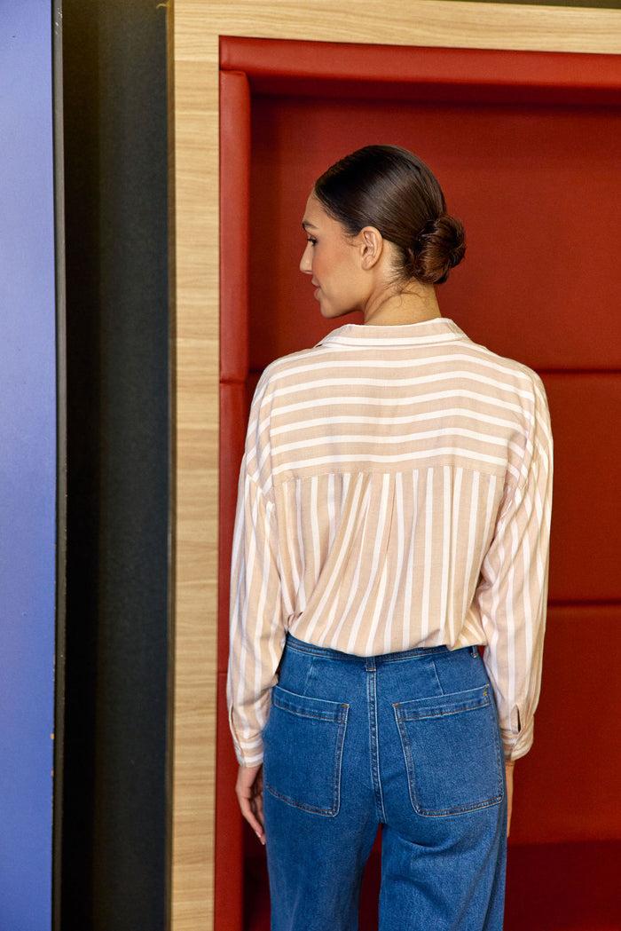 La Petite étoile Chemisier à Rayures Beige/écru - Clara