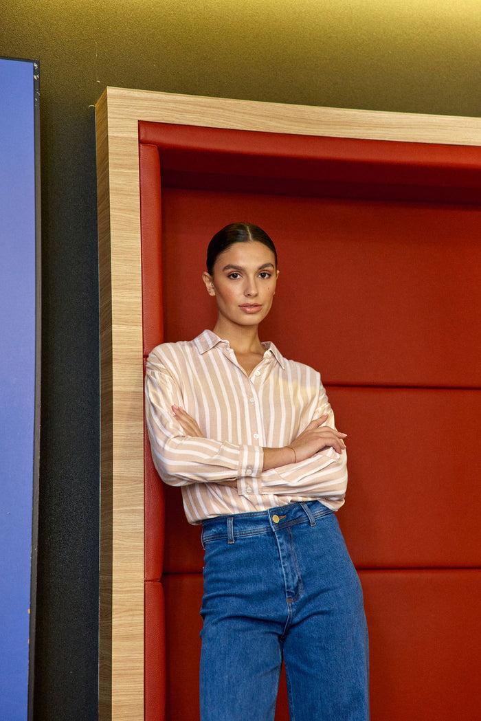 La Petite étoile Chemisier à Rayures Beige/écru - Clara