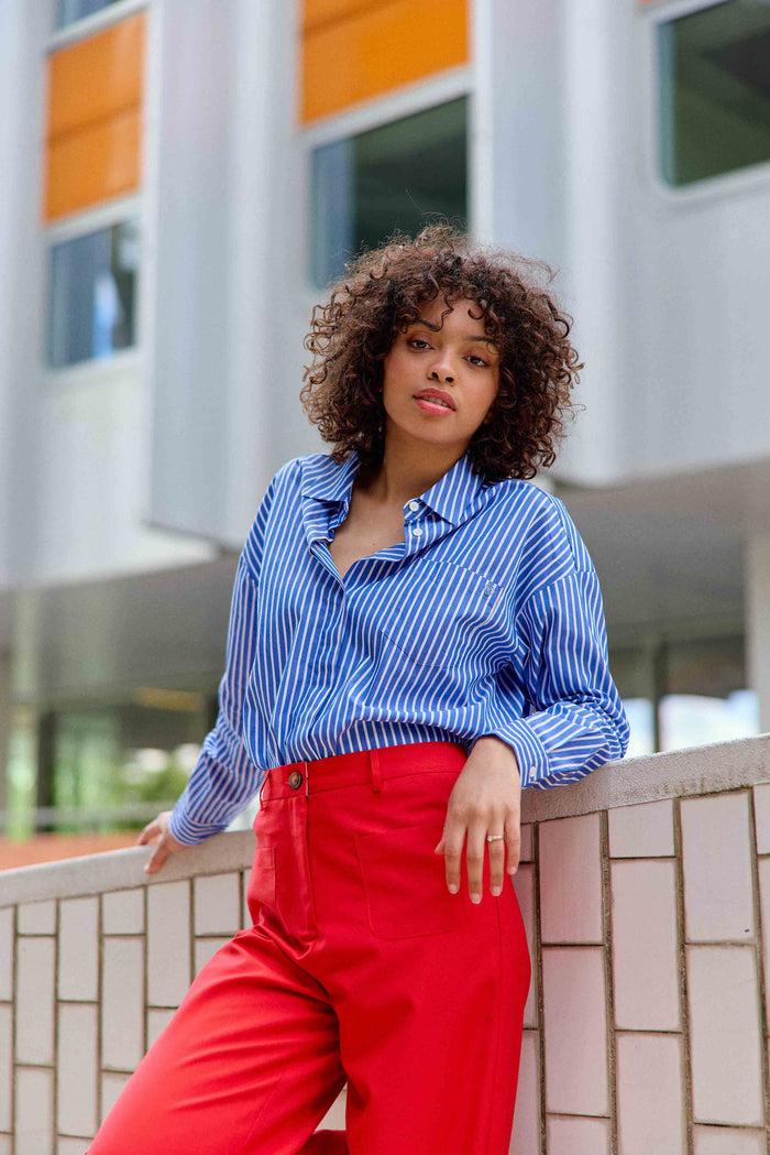 La Petite étoile Chemisier à Rayures Bleu/écru - Clony