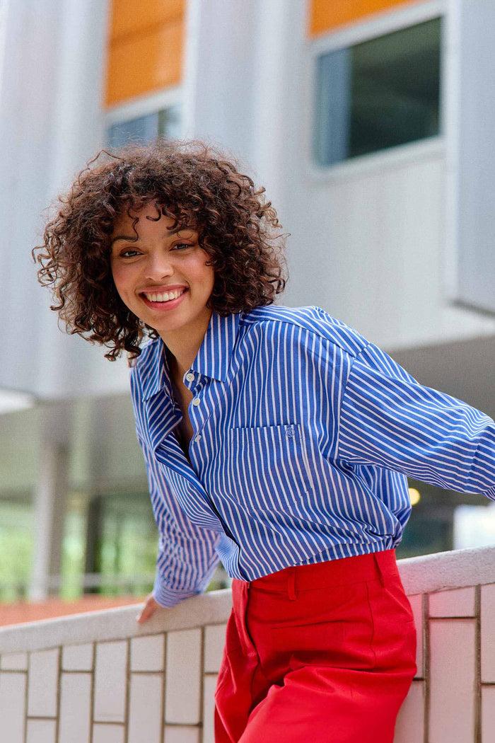 la petite étoile Chemisier à rayures bleu/écru - Clony